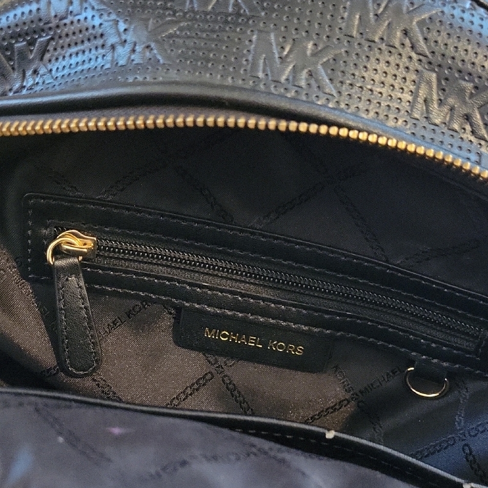 Michael Kors Monogram Brooklyn Elegant Black Backpack - Picture 5 of 10